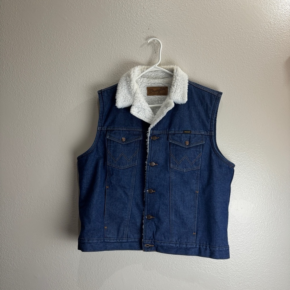 Wrangler Vintage Denim Vest Sherpa Lined